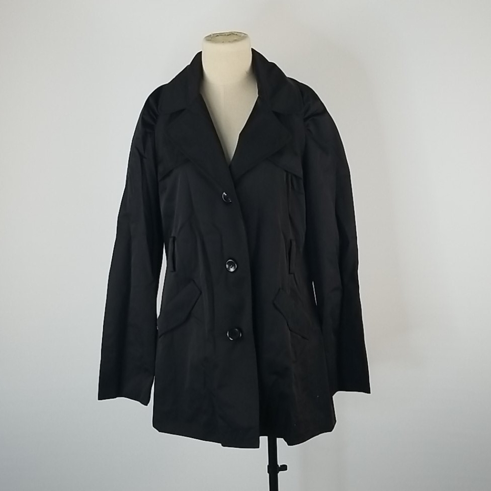Worthington large black trench coat jacket